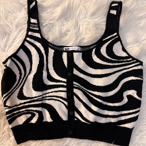 SO black and white retro crop top size: XL - Picture 2 of 3